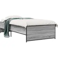 vidaXL Bedframe Grijs Sonoma 80 x 200 cm Bewerkt hout