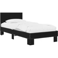 vidaXL Bedframe met Hoofdbord Zwart eiken 80 x 200 cm Bewerkt hout