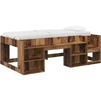 vidaXL Kinderbedframe met opbergruimte Oud hout 75 x 190 cm