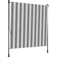 vidaXL Buitenzonwering Rolgordijn Antraciet en Wit 200 x 270 cm