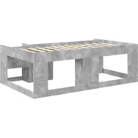 vidaXL Kinderbedframe met opbergruimte Betongrijs 75 x 190 cm