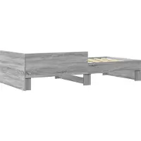 vidaXL Bedframe met Hoofdbord Grijs Sonoma 80 x 200 cm Bewerkt hout