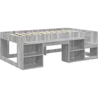 vidaXL Kinderbedframe met opbergruimte Grijs Sonoma 98,5 x 200 cm