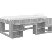 vidaXL Kinderbedframe met opbergruimte Grijs Sonoma 75 x 190 cm