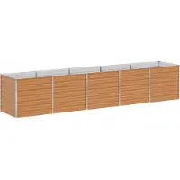 vidaXL Verhoogde plantenbak Lichtbruin 400 x 80 x 77 cm