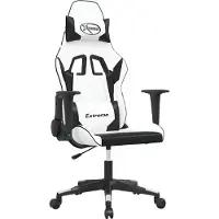 vidaXL Gamestoel kunstleer wit en zwart