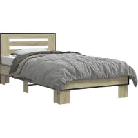 vidaXL Bedframe met Hoofdbord Sonoma Eiken 80 x 200 cm Bewerkt hout