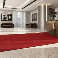 Floordirekt Vuilvangmat Hong Kong - Veelzijdig Inzetbaar - Antislip - Rood - 67 x 150 cm - Stevig & Onderhoudsvriendelijk voor Binnen & Entree