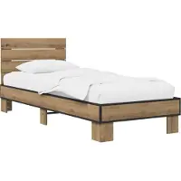 vidaXL Bedframe met Hoofdbord Artisanaal eiken 80 x 200 cm