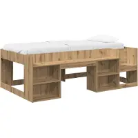 vidaXL Kinderbedframe met opbergruimte Artisanaal eiken 98,5 x 200 cm