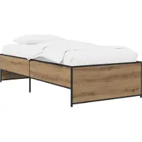 vidaXL Bedframe Artisanaal eiken 80 x 200 cm Bewerkt hout
