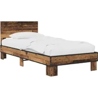 vidaXL Bedframe met Hoofdbord Oud hout 80 x 200 cm Bewerkt hout