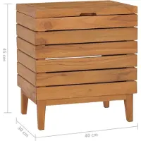 vidaXL Wasmand 40x30x45 cm massief teakhout
