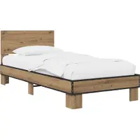 vidaXL Bedframe met Hoofdbord Artisanaal eiken 80 x 200 cm
