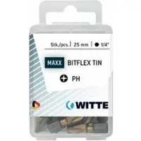 Witte Ph 2 Bitflex Tin 25 Mm Phillips Kruiskopschroevendraaierbit 15 Eenheden