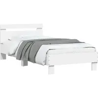 vidaXL Bedframe Wit Bewerkt hout