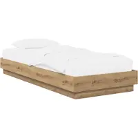 vidaXL Vloerbedframe Artisanaal eiken 80 x 200 cm Bewerkt hout