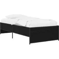 vidaXL Bedframe Zwart eiken 80 x 200 cm Bewerkt hout