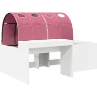 vidaXL Bed met Tunnel 3 st Wit en Roze Bewerkt hout