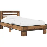 vidaXL Bedframe met Hoofdbord Oud hout 80 x 200 cm Bewerkt hout