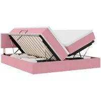 vidaXL LED opbergbed met matras Roze 180 x 200 cm Fluweel