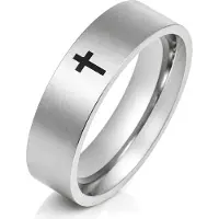 LGT JWLS Stalen mannen ring LGT Jewels Zwart Kruis-21mm