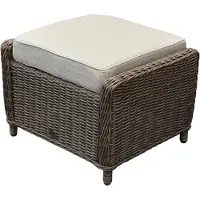 AVH-Collectie Ibiza voetenbank 64x52xH43 cm bruin wicker | naturel mixed weave kussen
