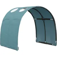 vidaXL Bed met luifel, 3 stuks, wit en lichtblauw, houtvezel