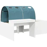 vidaXL Bed met Tunnel 3 st Artisian Eik en Lichtblauw Bewerkt hout