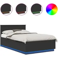 vidaXL Bedframe met hoofdeinde Zwart 120 x 190 cm Bewerkt hout