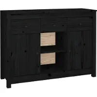 vidaXL Dressoir 100x35x74,5 cm massief grenenhout zwart