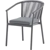 AVH-Collectie Apollo dining tuinstoel rope stapelbaar grijs