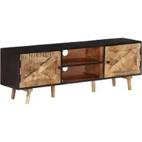 vidaXL Tv-meubel 140x30x46 cm ruw mangohout en massief acaciahout