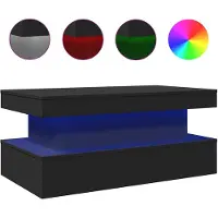 vidaXL Salontafel met LED-verlichting 90x50x40 cm zwart
