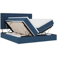 vidaXL LED opbergbed met matras Blauw 180 x 200 cm Stof