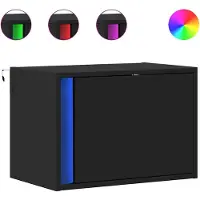 vidaXL Nachtkastje met LED's wandgemonteerd zwart
