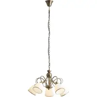 QAZQA Klassieke hanglamp brons met opaal glas 5-lichts - Katarina