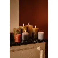 Spaas 8x Rustieke Pillarkaars ± 35 branduren Zwart