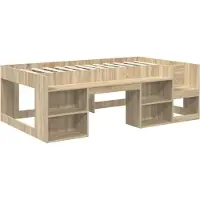 vidaXL Kinderbedframe met opbergruimte Sonoma Eiken 90 x 200 cm