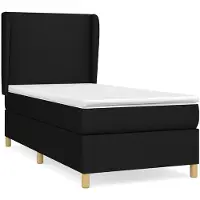 vidaXL Boxspring met matras stof zwart 90x200 cm
