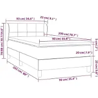 vidaXL Boxspring met matras fluweel zwart 90x200 cm