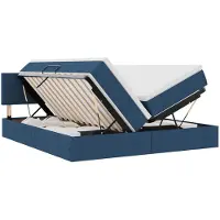 vidaXL LED opbergbed met matras Blauw 180 x 200 cm Stof