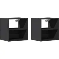 vidaXL Nachtkastjes wandgemonteerd 2 st 40x31x39,5 cm zwart