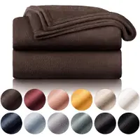 Blumtal - Fleece Deken - Super Zacht Fleece Plaid 270x230 cm - Donker Bruin