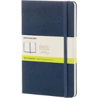 Moleskine large notitieboek blanco hard cover blauw