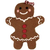 Clayre & Eef Sierkussen Gingerbread man 35x5x44 cm Bruin Polyester