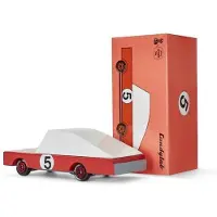 Candylab Toys Candycar World: RACER Red #5 (F195) 8,9x4,1x3cm, wooden diecast, magnetic, in giftbox, 3+