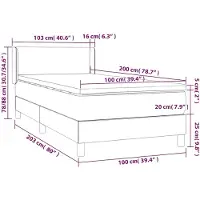 vidaXL Boxspring met matras fluweel zwart 100x200 cm