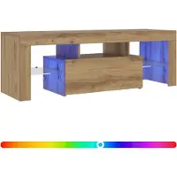 vidaXL Tv-meubel met LED 120x36,5x40 cm bewerkt hout artisanaal eiken