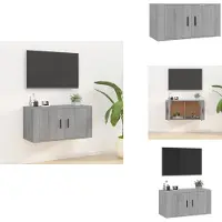 vidaXL Tv-kast - Tv-kasten - Tv-wandmeubel - Televisiekast - Tv-wandmeubel 80x34,5x40 cm grijs sonoma eikenkleurig